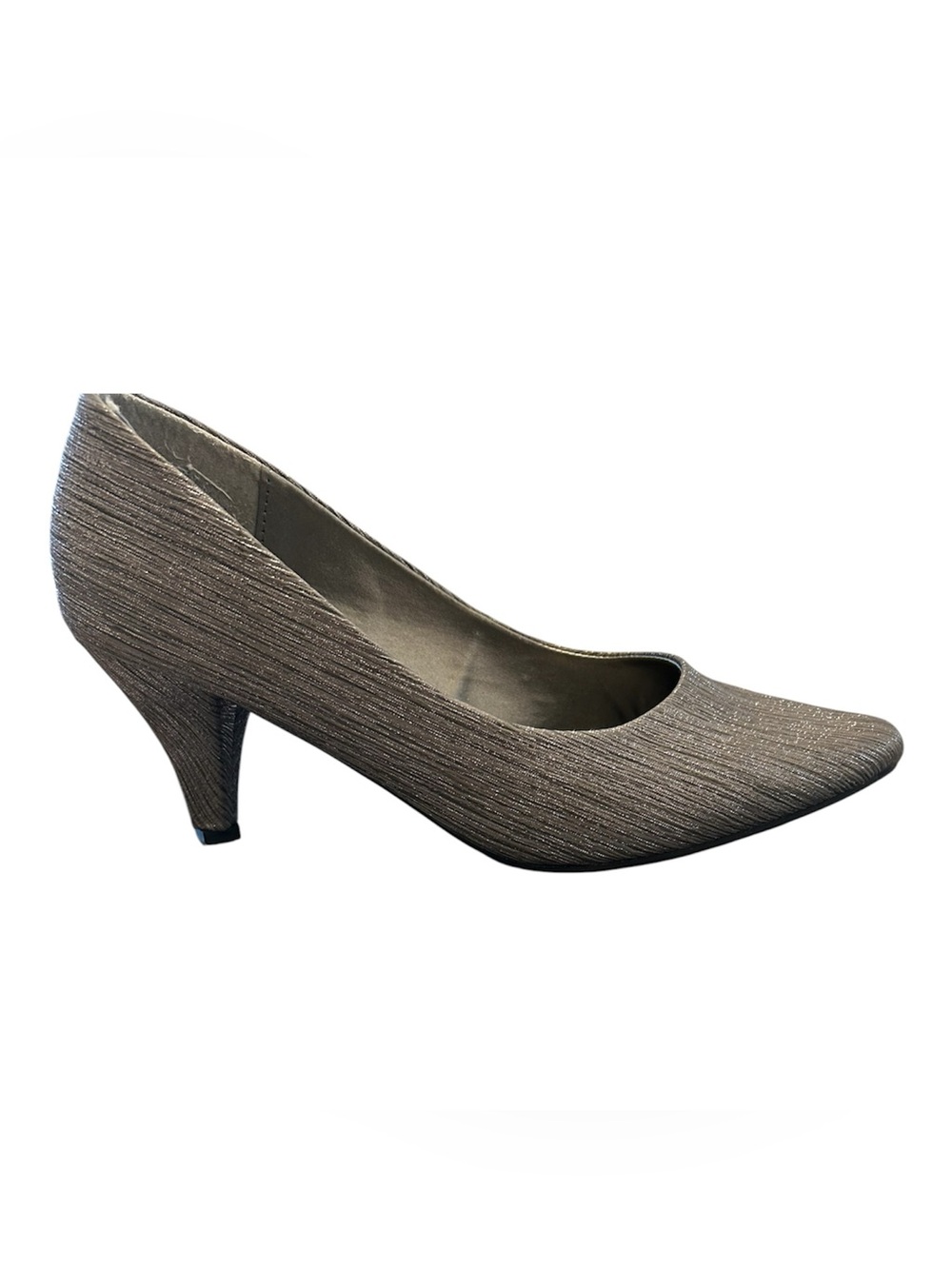 Scott Metallic Taupe Pointed Mid Heel Pump